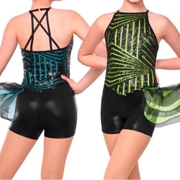 Curtain Call Dance Costume jazz hot pink black dress J4955 Adult MA AME - Picture 2 of 11